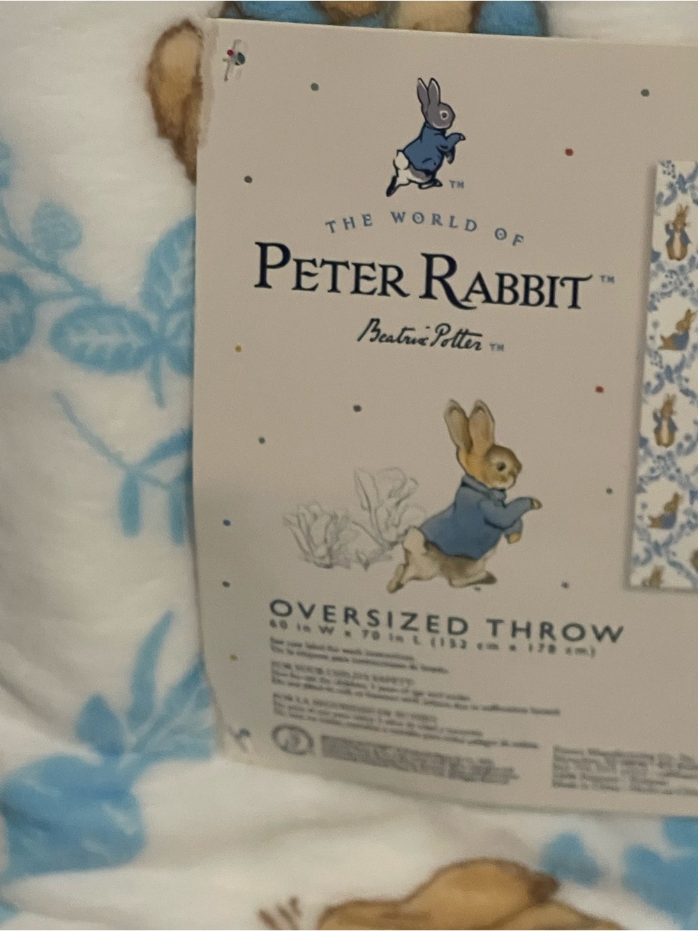 Easter Peter Rabbit Plush Throw - Picture 7 of 9